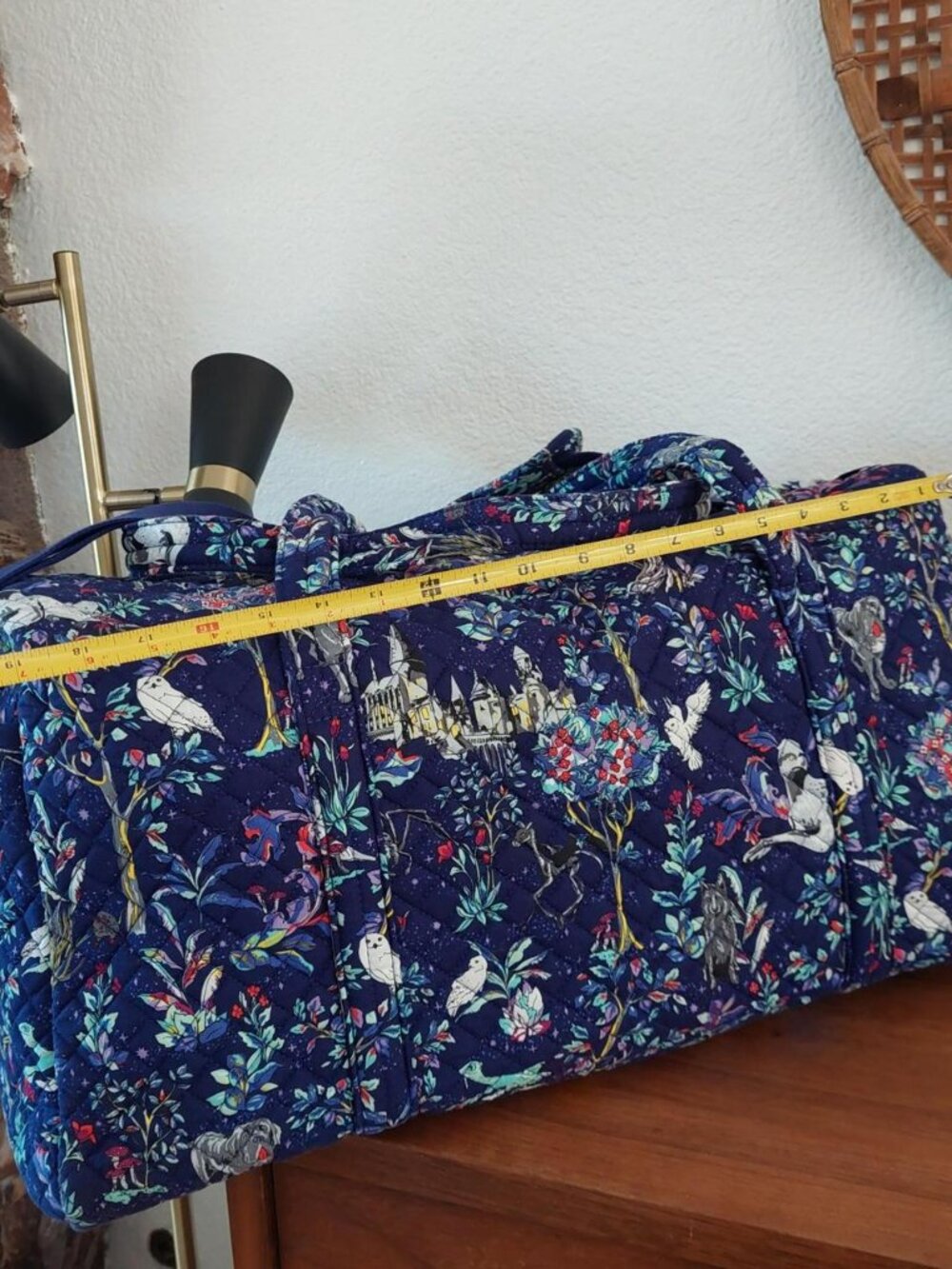 Vera Bradley Harry Potter forbidden forest Duffle Bag with white birds, trees, a - Picture 5 of 10